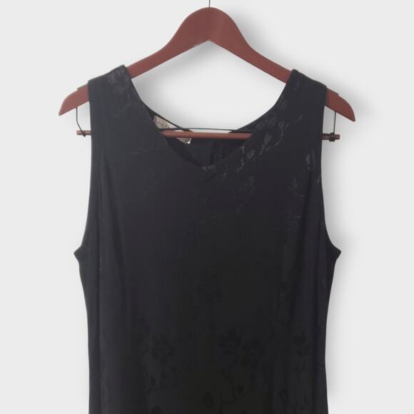 Cut Loose Black Floral Embossed Sleeveless Maxi Dress Large Dark Romance Y2K - Picture 2 of 11